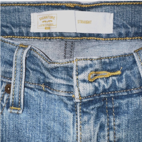 Signature Gold Levi Strauss Straight Leg Mens Blue Denim Jeans W32xL34 - Picture 4 of 7